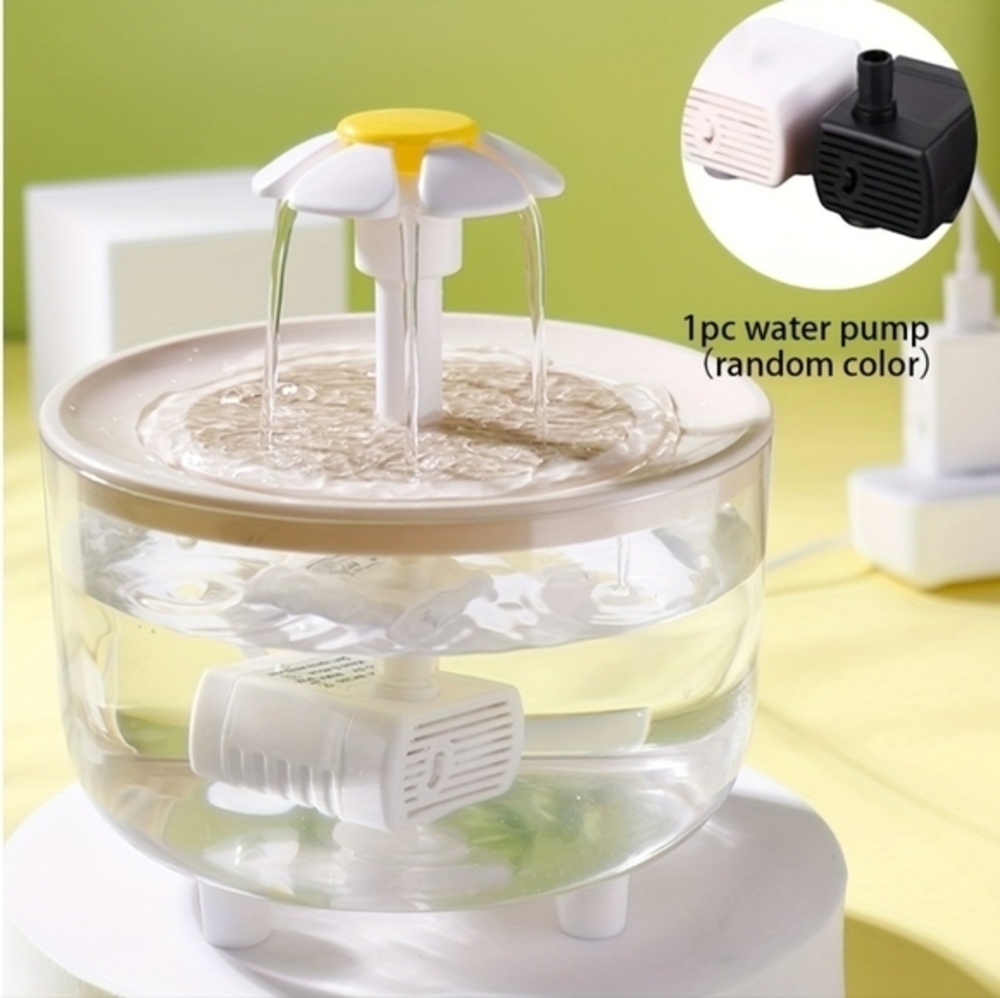 Transparent Pet‎ Water Fountain Automatic Cat & Dog Flower USB Powered Dispenser - Picture 8 of 14